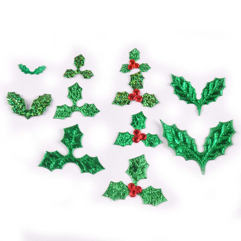 Art Craft Tree - 100ชิ้น25-60มิลลิเมตรต้นคริสต์มาสใบสติ๊กเกอร์แพทช์A PpliquesหัตถกรรมพรรคDIYสมุดตกแต่งศิลปะผ้าอุปกรณ์C2770