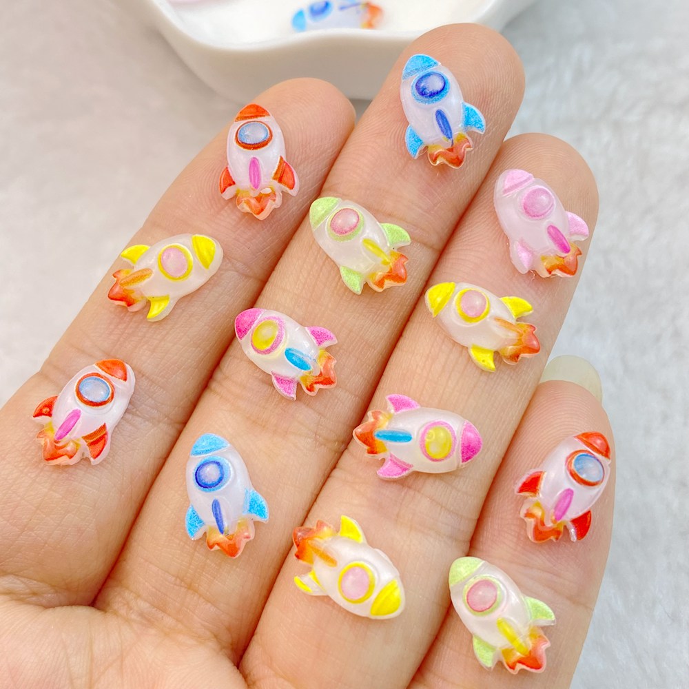 Art And Craft Rocket - 50 ชิ้นใหม่ผสมเล็บเรซิ่น Little Rocket Designer Charms