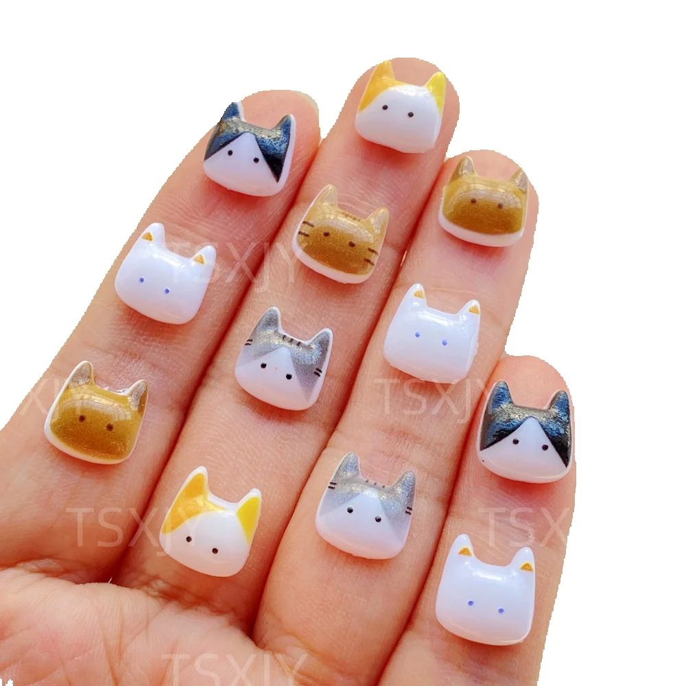 Art Craft New Year - ตุ๊กตาสัตว์การ์ตูนน่ารักขนาดเล็ก 50 ชิ้น สำหรับตกแต่งเล็บ งานฝีมือ DIY
