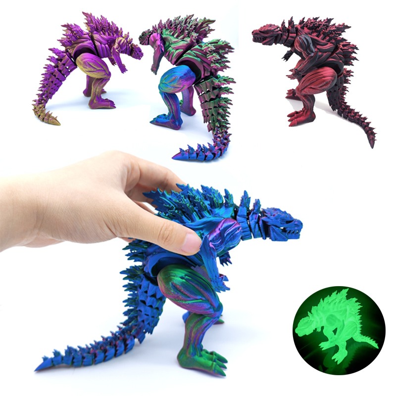 Art Craft Dinosaur - โมเดลไดโนเสาร์กล้ามเนื้อพิมพ์ 3 มิติ ของเล่นจิ๋ว ฟิกเกอร์มอนสเตอร์ ข้อต่อขยับได้