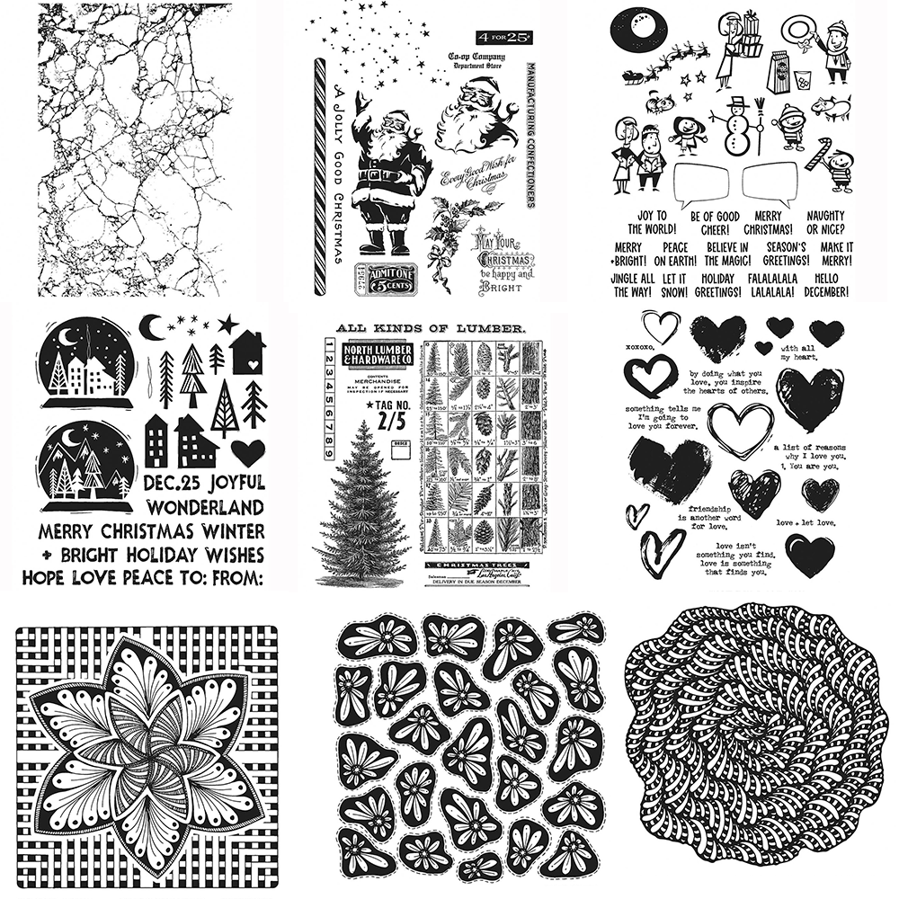 Art Craft Tree - ต้นคริสต์มาสดอกไม้ล้างแสตมป์สําหรับ DIY Craft ทําการ์ดอัลบั้มรูป Scrapbooking ตกแต่งแม่แบบแม่พิมพ์ตกแต่งศิลปะ