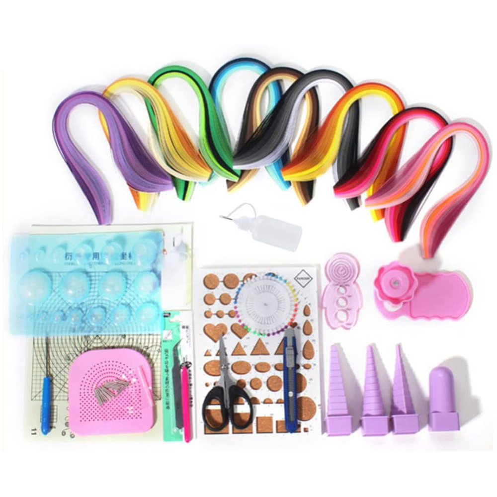 Quilling Paper Strips - กระดาษQuillingชุด18ชนิดเครื่องมือและ900แถบกระดาษ (5มม.) สำหรับเด็กวันเกิดของขวัญและDiyบ้านตกแต่ง