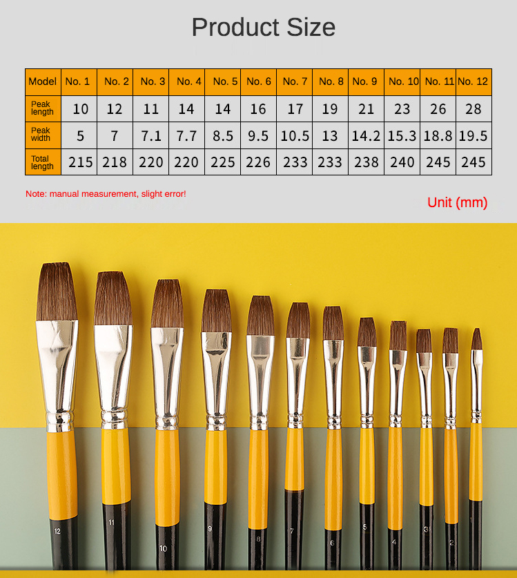 6 ชิ้น/เซ็ตweasel hair FLAT Pe - Art Craft 6 Year Old บทวิจารณ์และราคา
