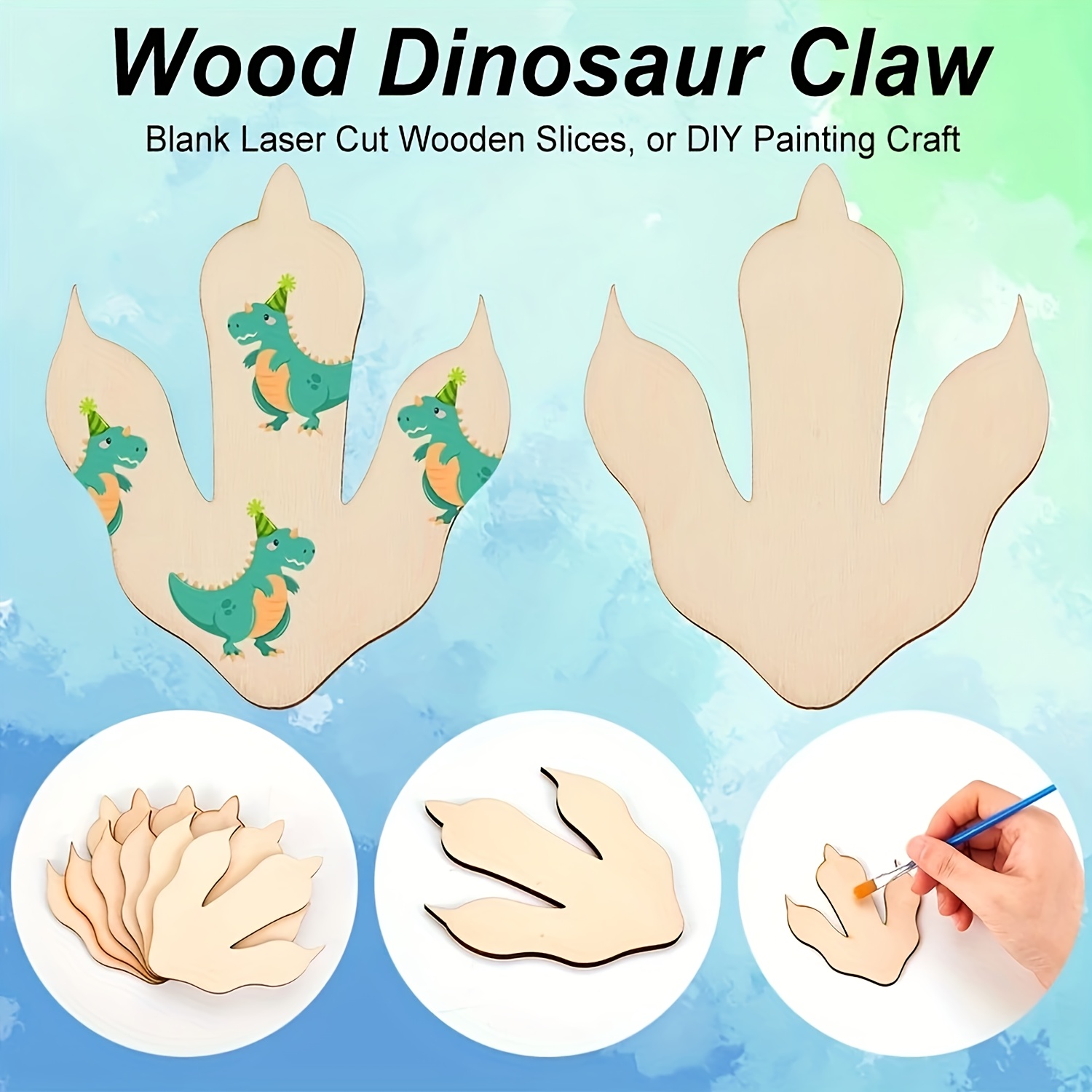 10/20 ชิ้นไม้รอยเท้าไดโนเสาร์, - Art Craft Dinosaur บทวิจารณ์และราคา