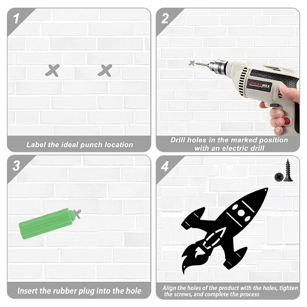 งานศิลปะตกแต่งผนังรูปจรวดอวกาศ - Art And Craft Rocket บทวิจารณ์และราคา