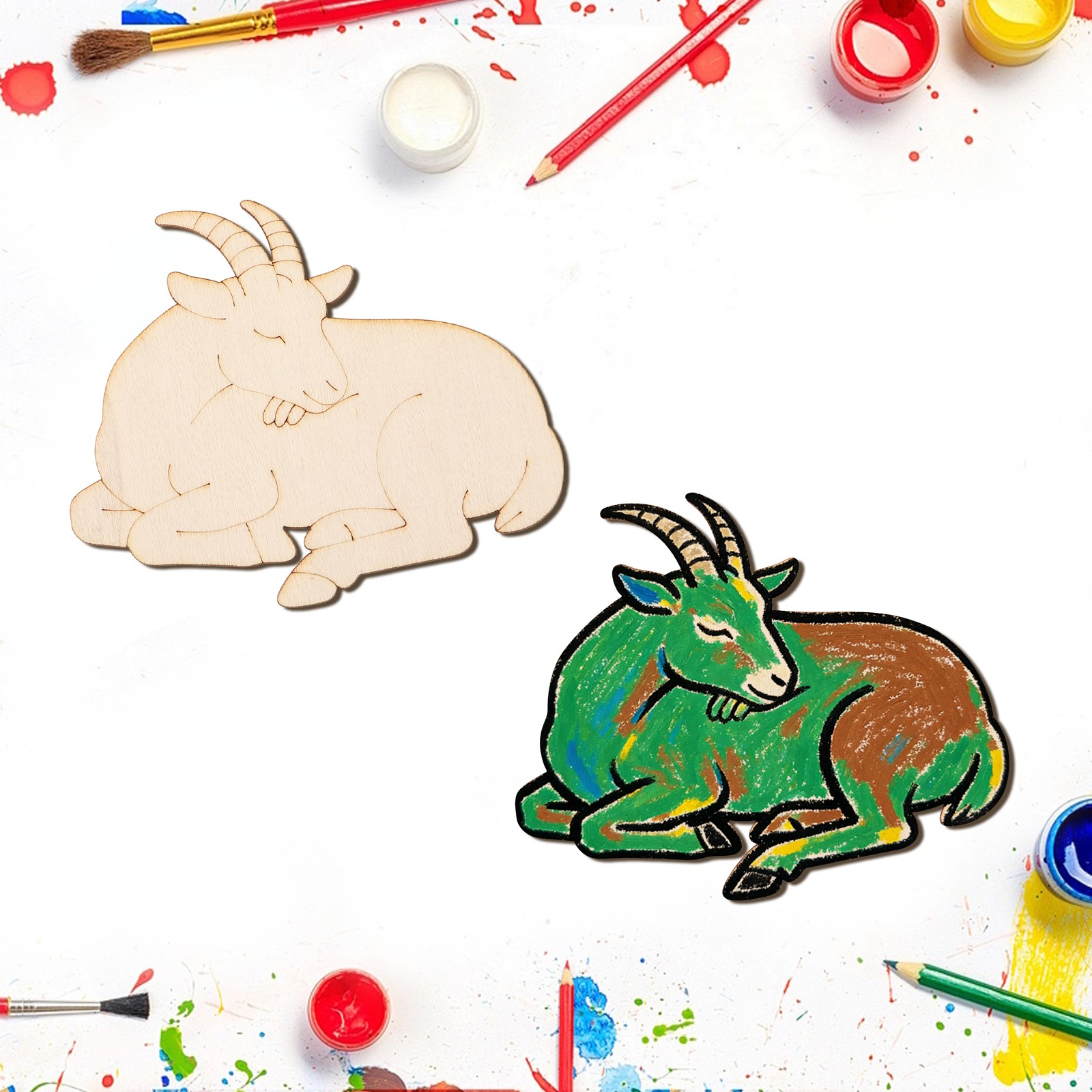 ชุดงานฝีมือไม้แกะสลักรูปแกะ 10 - Craft Art Set บทวิจารณ์และราคา