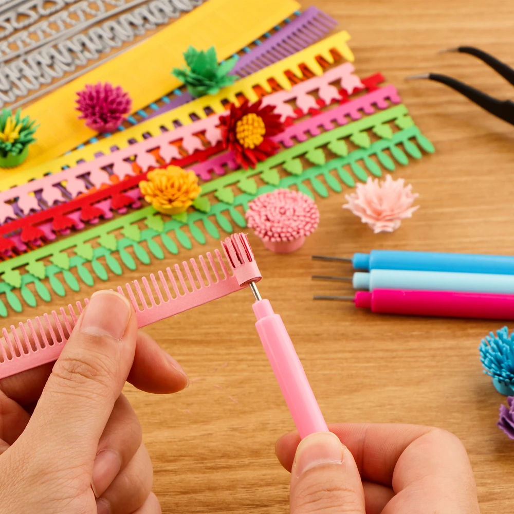 3D เกลียวดอกไม้ตัด Dies กลีบดอ - Quilling Paper Strips บทวิจารณ์และราคา
