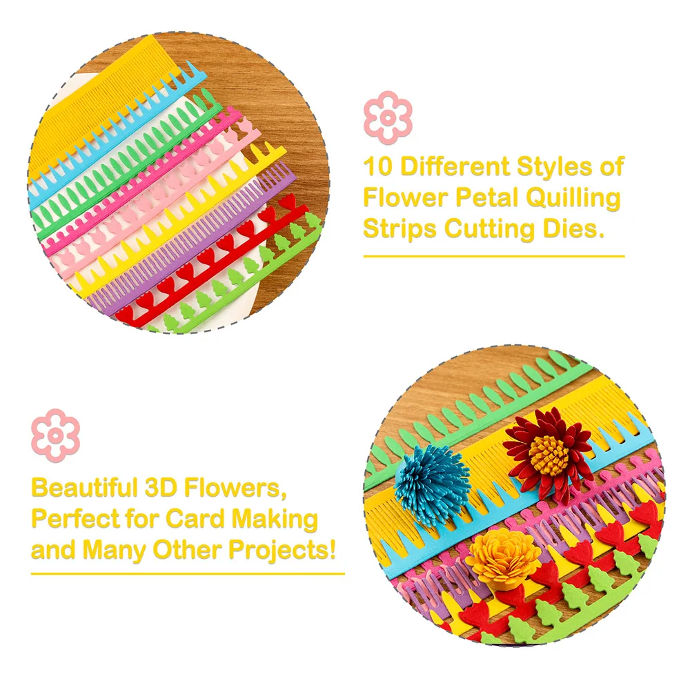 3D เกลียวดอกไม้ตัด Dies กลีบดอ - Quilling Paper Strips บทวิจารณ์และราคา